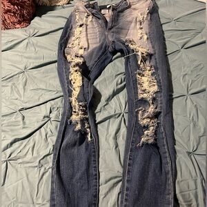 Destroyed Denim Jeans Tall